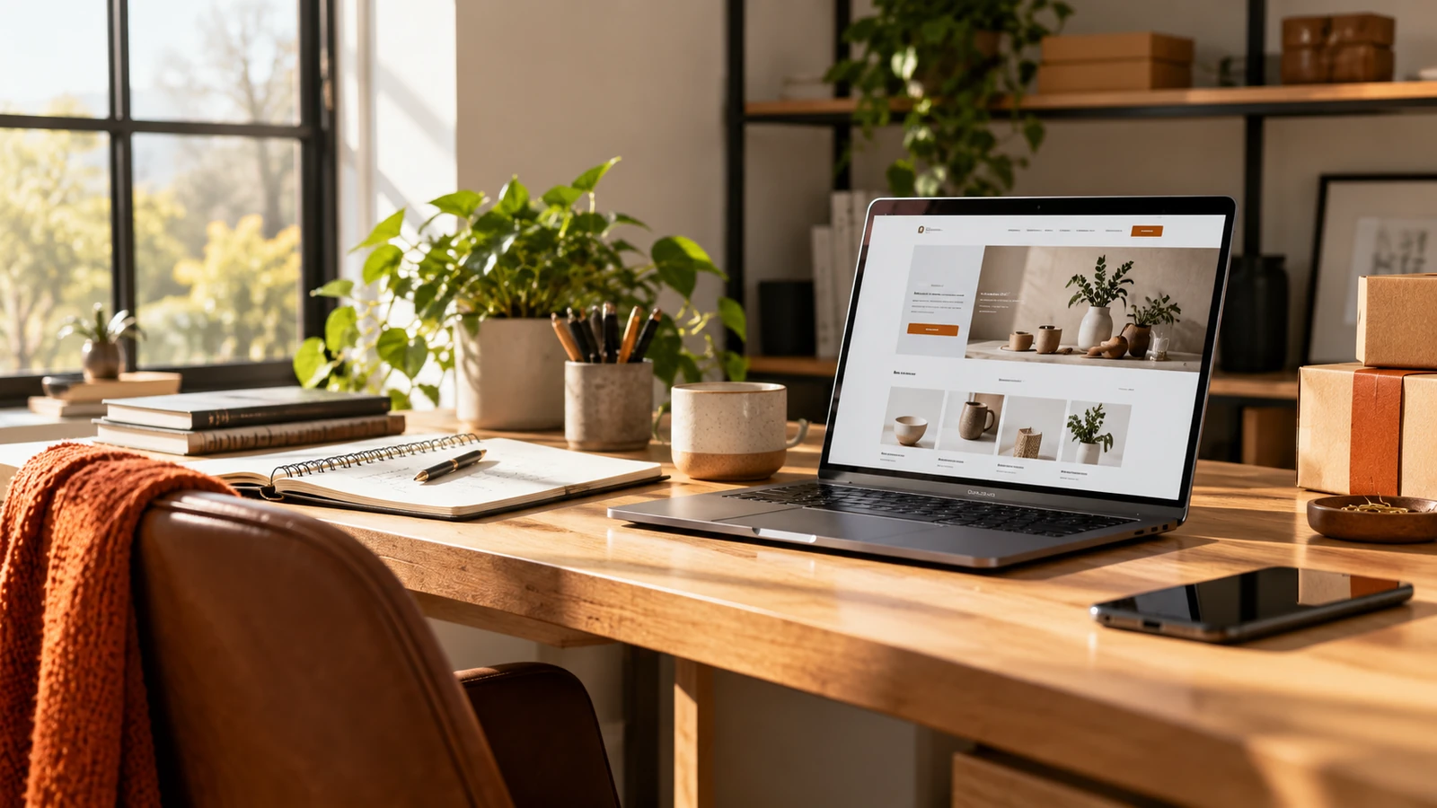 Site internet d’une entreprise sur un écran de travail